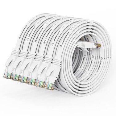 CableGeeker Cat 6 Ethernet Cable 3ft 6 Pack at a Cat5e Price but Higher Bandwidth Flat Internet Network Cable Cat6 Ethernet Patch Cable Short White Computer Cable with Snagless RJ45 Connectors