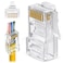 GTZ RJ45 Cat6 Pass Through Connectors Pack of 100 Clear Ethernet Plugs for Unshielded Twisted Pair Solid Wire Standard Cables Compatible with PC Server Router