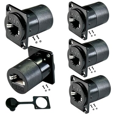 PENGLIN 5PCS DType RJ45 CAT6A Coupler Shielded RJ45 Panel Mount ConnectorEthernet Feed Thru Coupler FemaleFemale Compatible with CAT6ACAT6CAT5ECAT5