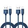 RoFI Phone Charger Cable 2Pack 2 Feet Nylon Braided Fast Charging USB Cord 06M Compatible Phone X 8 8 Plus 7 7 Plus 6s 6s Plus 6 6 Plus 5 5S 5C SE Air Mini and Car Display Blue