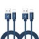 RoFI Phone Charger Cable 2Pack 2 Feet Nylon Braided Fast Charging USB Cord 06M Compatible Phone X 8 8 Plus 7 7 Plus 6s 6s Plus 6 6 Plus 5 5S 5C SE Air Mini and Car Display Blue