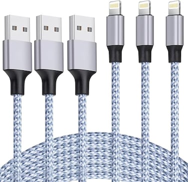 DAZHWA iPhone Charger 3pack 6ft MFi Best New Nylon Braided Lightning Cable Cell Phone Fast Charger Cord Compatible with iPhone14131211Pro MaxXSXRX8765SEiPad More