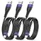 OIITH MFi for iPhone Charger Cable 3 Pack 3 Ft for Lightning Charging Cord Fast 24A for iPhone USB Cord Compatible with iPhone1211XSMaxXRX88P7P6iPad Purple