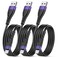 OIITH MFi for iPhone Charger Cable 3 Pack 3 Ft for Lightning Charging Cord Fast 24A for iPhone USB Cord Compatible with iPhone1211XSMaxXRX88P7P6iPad Purple