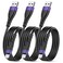 OIITH MFi for iPhone Charger Cable 3 Pack 3 Ft for Lightning Charging Cord Fast 24A for iPhone USB Cord Compatible with iPhone1211XSMaxXRX88P7P6iPad Purple