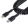 StarTech.com StarTechcom 1m 3ft USB C to Lightning Cable MFi Coiled iPhone Charger Cable Black Durable TPE Jacket Aramid Fiber Heavy Duty Coil Lightning Cable RUSB2CLT1MBC