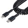 StarTech.com StarTechcom 1m 3ft USB C to Lightning Cable MFi Coiled iPhone Charger Cable Black Durable TPE Jacket Aramid Fiber Heavy Duty Coil Lightning Cable RUSB2CLT1MBC
