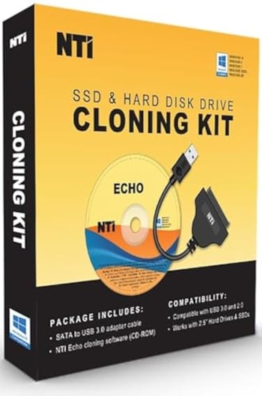 NTI Cloning Kit NEW Version 6 of NTI Cloning Software Best for SSD and HDD Upgrades Software via Download SATAtoUSB Adapter Included for 25 SSD and HDD