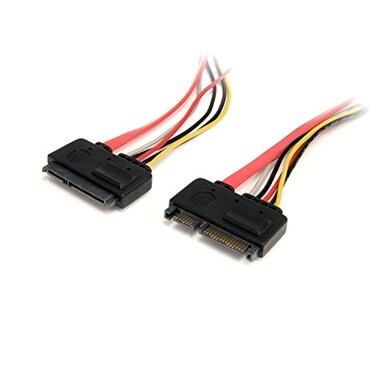 StarTech.com StarTechcom 12in 22 Pin SATA Power and Data Extension Cable 1ft SATA Data Power Extension 12 inch SATA Extension SATA22PEXT Red