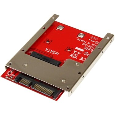 StarTech.com StarTechcom mSATA SSD to 25in SATA Adapter Converter mSATA to SATA Adapter for 25in bay with Open Frame Bracket and 7mm Drive Height TAA SAT32MSAT257