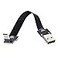 NFHK Up Angled USB 20 TypeA Male to Micro USB 5Pin Male Data Flat Slim FPC Cable for FPV Disk Phone 50CM
