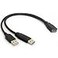 BSHTU USB 30 Cable Dual Power Charge Cables Y Adapter Type A Lead Male to Female Extension Code 30cm 5Gbps Data Transfer and Charging