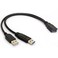 BSHTU USB 30 Cable Dual Power Charge Cables Y Adapter Type A Lead Male to Female Extension Code 30cm 5Gbps Data Transfer and Charging