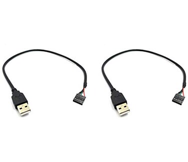Duttek 5 Pin Motherboard Female Header to USB 20 Male Adapter Dupont Extender Cable1969in 50CM5PinUSB M 2Pack 50CM