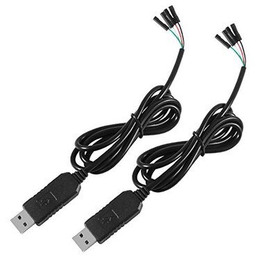 Atnsinc 2Pack PL2303 PL2303HX USB to TTL Serial Adapter 33V Debug Cable with 4 Pin Female Socket USB to RS232 TTL Converter