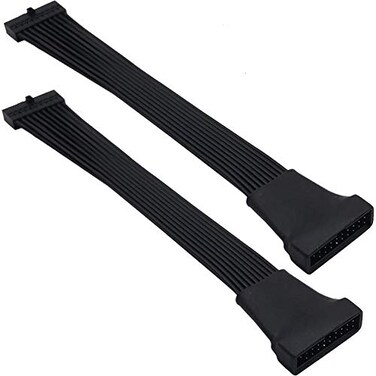 TeamProfitcom Small Mini USB 30 1920 Pin Internal Low Profile Extension Header Adapter Cable for Motherboard 6 inches 2 Pack