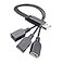 ANDTOBO USB 1 to 3 Splitter USB 20 A Male to 3 USB Female Jack Y Splitter Hub Power Cord Extension Adapter Cable Black