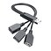 ANDTOBO USB 1 to 3 Splitter USB 20 A Male to 3 USB Female Jack Y Splitter Hub Power Cord Extension Adapter Cable Black