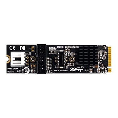 NFHK 5Gbps TypeE USB 31 Front Panel Socket USB 20 to NVME NGFF MKey Express Card VL805 Adapter for Motherboard