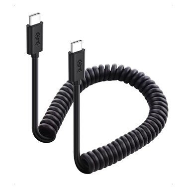 Cable Matters Coiled USB C to USB C Cable 14 Feet Up to 60W Charging 480Mbps Data Transfer Compatible with Apple CarPlay Android Auto USBC Charger Cable for iPhone 1615 Galaxy S24