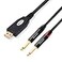 Devinal USB to Dual 14 Stereo Audio Cable USBA to Dual 14 inch Output Cord Connector PC to Stereo Audio Cable Converter for Amplifier Speaker etc 10Ft