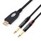 Devinal USB to Dual 14 Stereo Audio Cable USBA to Dual 14 inch Output Cord Connector PC to Stereo Audio Cable Converter for Amplifier Speaker etc 10Ft