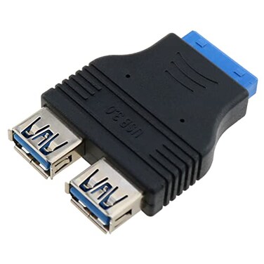 E-outstanding Eoutstanding 20 Pin USB 30 Header Female to Dual USB 30 Female Splitter Adapter Motherboard Extension Connector