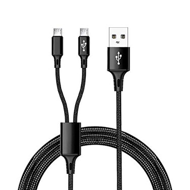 IFLASH Dual MicroUSB Splitter Charge Cable Power up to Two Micro USB Devices At Once From a Single USB Port Ideal for Any Micro USB Powered Device