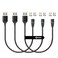 N. NETDOT N NETDOT Magnetic Charging Cable2in1 Gen12 1ft3 Pack Black 18W Fast Charging and Data Transfer Magnetic Charger for USBC and MicroUSB Phones
