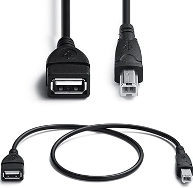 AMUU 2 Pack USB 20 Cables A Female to USB B Male Cable for PrinterLength is 20 InchesAF to BMTypeA F to M Extender Connection