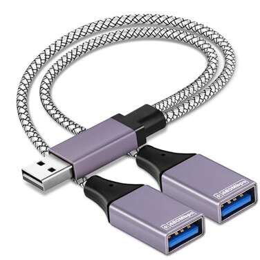 RO&Atilde;&permil;KO ROKO 2026 UpgradedUSB Splitter 1 in 2 Out CableDouble USB Port Extender Power Split AdapterData Charger Cord Extension Adapter Cable25 CM Data and for Charging but Wouldnt Work for CarPlay