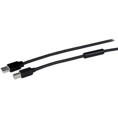 StarTech.com StarTechcom 15m 50 ft Active USB 20 A to B Cable Long 15 m USB Cable 50 ft USB Printer Cable 1x USB A M 1x USB B M Black TAA USB2HAB50AC