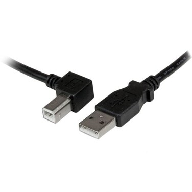 StarTech.com StarTechcom 2m USB 20 A to Left Angle B Cable Cord Black USBAB2ML