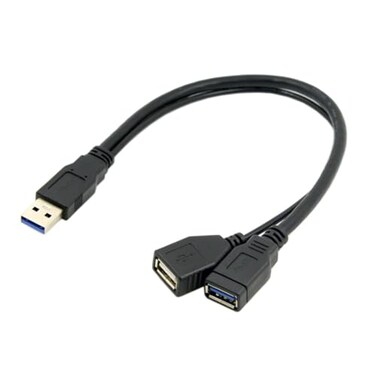chenyang USB 30 Splitter Y Cable USB 1 Male to 2 Female Extra Power Data Extension Cable for 25 Mobile Hard Disk