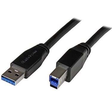 StarTech.com StarTechcom 5m 15 ft Active USB 30 5Gbps USBA to USBB Cable MM USB A to B Cable USB 32 Gen 1 TAA USB3SAB5M