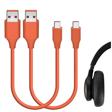 GEEKRIA USB Headphones Earbuds Short Charger Cable Compatible with JBL Endurance Peak Live 400BT500BT Tune 500BT USB to MicroUSB Replacement Power Charging Cord 1 ft30 cm 2 Pack