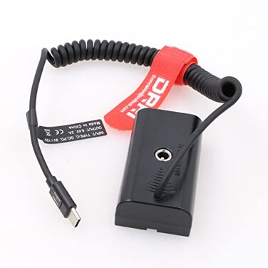 DRRI NPF970 Dummy Battery to USB TypeC PD Power Cable for Atomos Ninja V Sony NPF Batteries