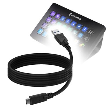 BoxWave Cable Compatible with Elgato Stream Deck XL DirectSync USB 30 A to USB 31 Type C USB C Charge and Sync Cable 6ft Black