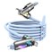 LISEN for iPhone Air Cords Fast Charging 6 FT 4 in 1 Charging Cable with Light Multi Charging Cable for iPhone 17 16 15 14 Pro MaxMacBookiPadSamSungS25 Sky Blue iPhone 17 Cord
