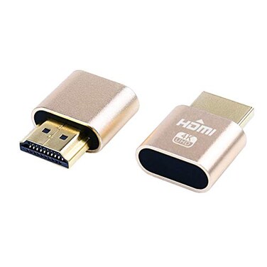 DTECH HDMI Dummy Plug 4K Display Emulator Compatible with Windows Mac OSX Linux Support 4kx2k 2160P 1080p for Computer Desktop fitHeadless 2 Pack