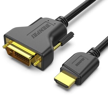 BENFEI HDMI to DVI Bi Directional DVID 241 Male to HDMI Male High Speed Adapter Cable Support 1080P Full HD Compatible for Raspberry Pi Roku Xbox One PS4 PS3 Graphics Card