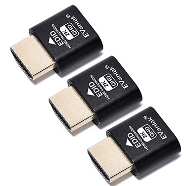 EVanlak HDMI Dummy Plug Headless Ghost Display Emulator Premium Aluminum PCFit Headless1920x1080 New 3RD60Hz3Pack