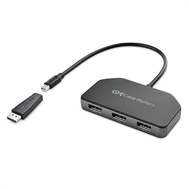 Cable Matters 101075 Triple Monitor Mini DisplayPortDisplayPort Hub 3X 4K Display Port Splitter 3Port DP 14 Enabled for 8K and 4K 120Hz HDR for Windows Only NOT Compatible with macOS