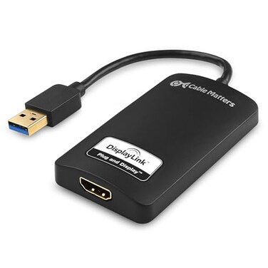 Cable Matters SuperSpeed USB 30 to HDMI Adapter USB to HDMI Adapter for Windows up to 1440p in Black