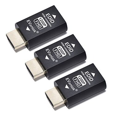 EVanlak Hdmi Edid Emulator Passthrough Dongle Eliminated Emulator Adapter 3rd Generrtion Work with Mac Thunderbolt to HDMI SwitchesExtenderAV ReceiverVideo Splitters 1920x120059hz3pack