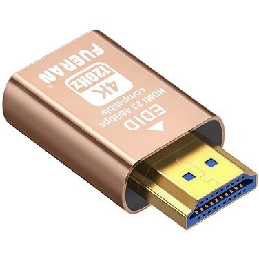 FUERAN HDMI 21 Dummy Plug 4K120Hz Virtual Display Emulator Headless Adapter HDMI Display Adapter Supports 3840x2160120Hz 1440P120Hz 1080P120Hz EDID Emulator for GPURemote Desktop