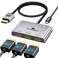 THANDBLE DisplayPort to HDMI Splitter for Multi Monitor Adapter HDMI Splitter Extended Display 1 in 3 Out MST Hub 4K60Hz for Extended or Cloned Display Mode DP to 3X HDMI Port with PC NVIDIA AMD