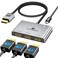 THANDBLE DisplayPort to HDMI Splitter for Multi Monitor Adapter HDMI Splitter Extended Display 1 in 3 Out MST Hub 4K60Hz for Extended or Cloned Display Mode DP to 3X HDMI Port with PC NVIDIA AMD