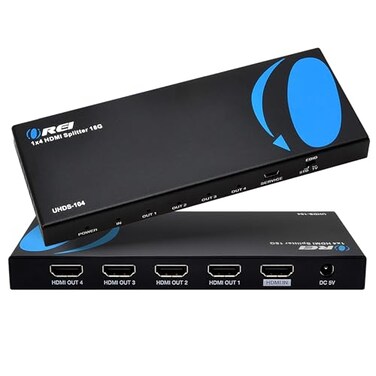 OREI HDMI Splitter 1 in 4 Out 1x4 4K60Hz HDMI 20 UHD Powered 4Port HDMI Splitter with HDCP 22 EDID Management 18Gbps Bandwidth 4Way Output for TV Fire Stick PS5 Bluray