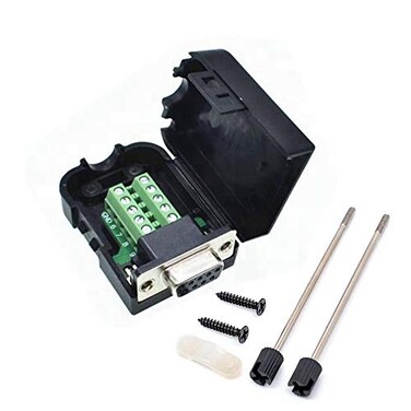 AISIBO Connector DB9 RS232 DSUB Female Adapter Serial 9 Pin Port DB9 COB Breakout Terminal Connector Signal Module with Case Female with Screw
